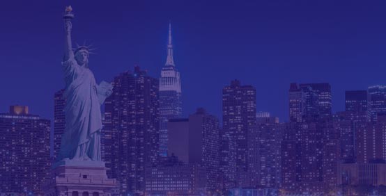 New York skyline with Statue of Liberty near where Kaplan Accounting Continuing Education seminars are held