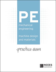 NCEES PE Mechanical Engineering Machine Design and Materials Practice Exam Book Cover
