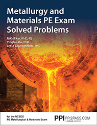 Metallurgy and Materials PE Exam Solved Problems Book Cover