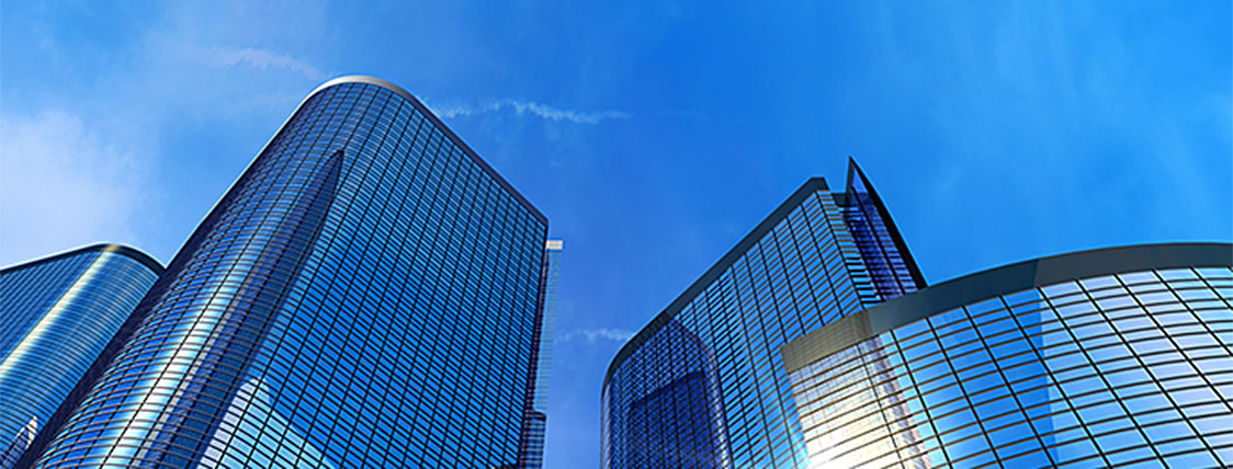 Office building in large metropolis with Investment banker offices