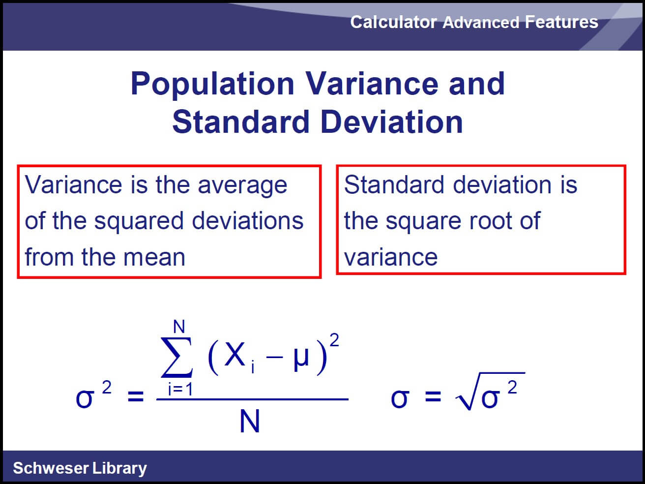 variance shortcut formula