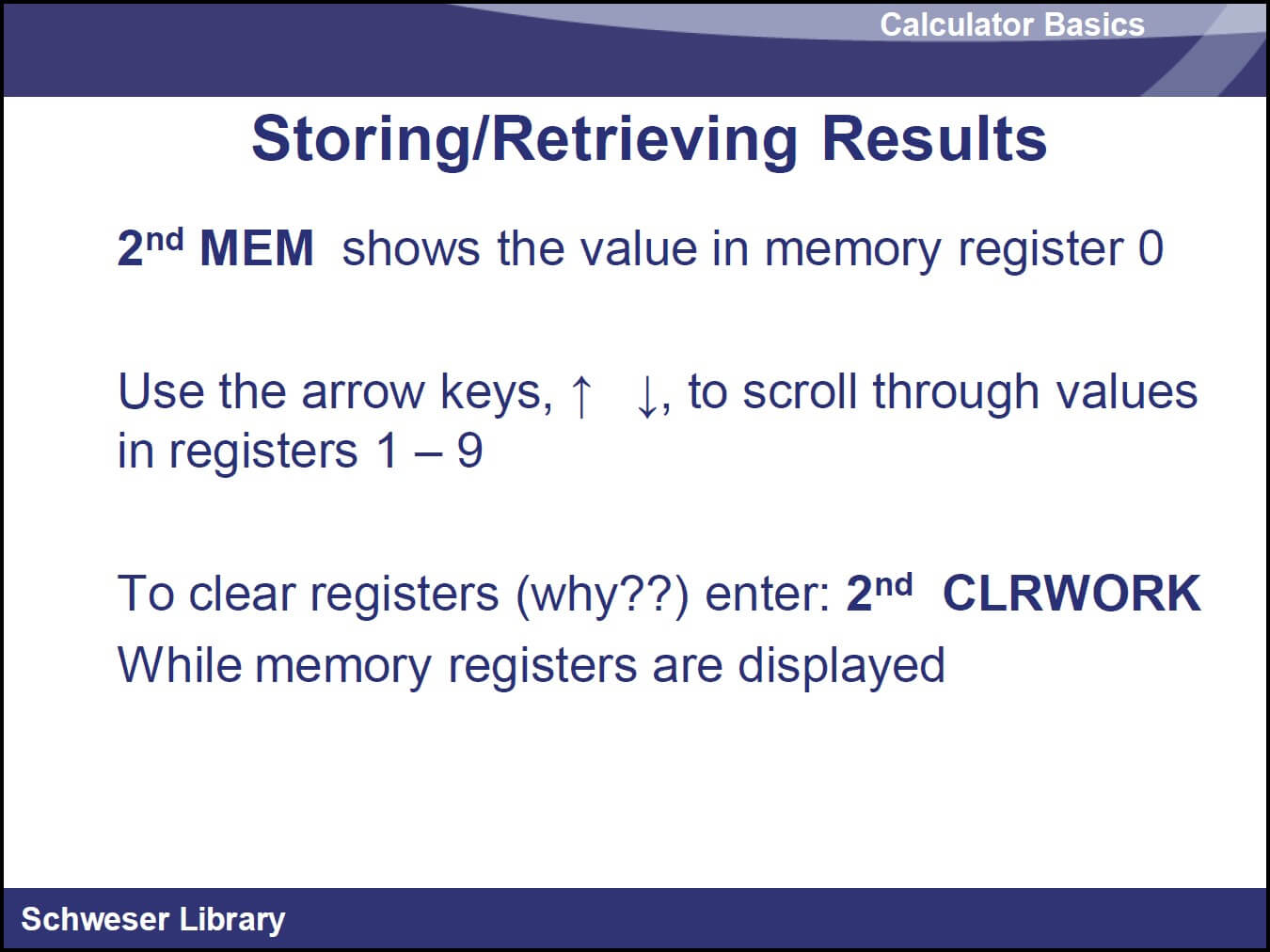 Storing and retrieving results on TI BAII+ example 2