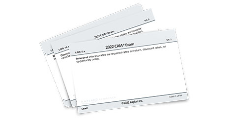 Kaplan Schweser's Flashcards for Level 1 of the CAIA exam