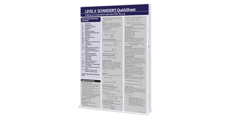 Kaplan Schweser's QuickSheet for Level 2 of the CFA exam