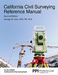 PE Civil California Surveying Reference Manual Book Cover