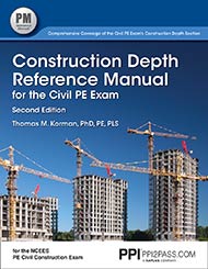 PE Civil Construction Depth Reference Manual Book Cover