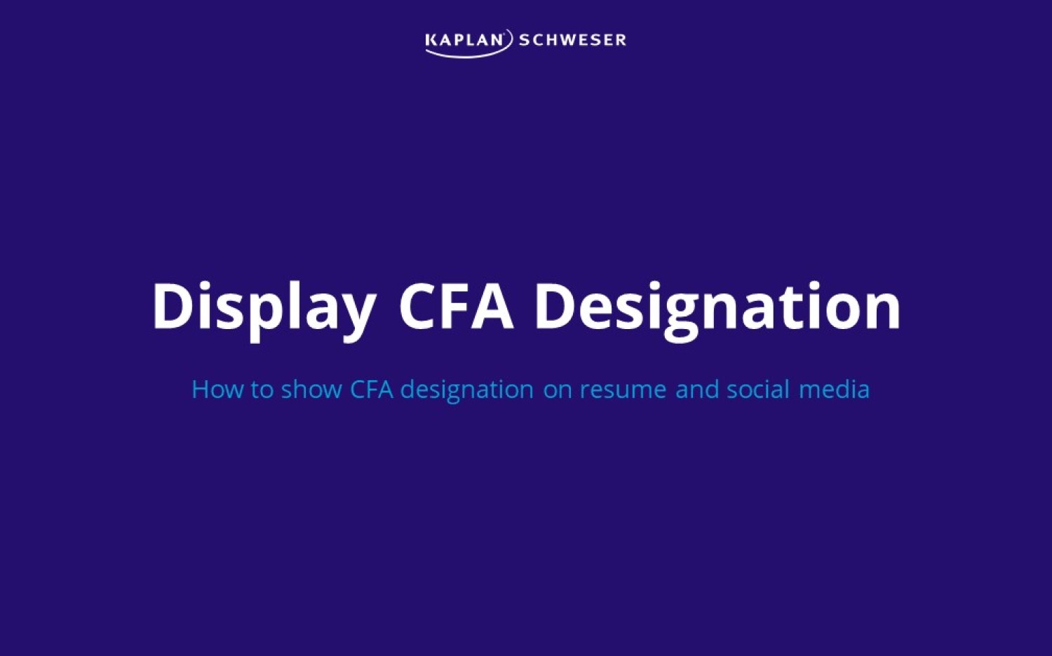 How to show CFA designation on resume and social media