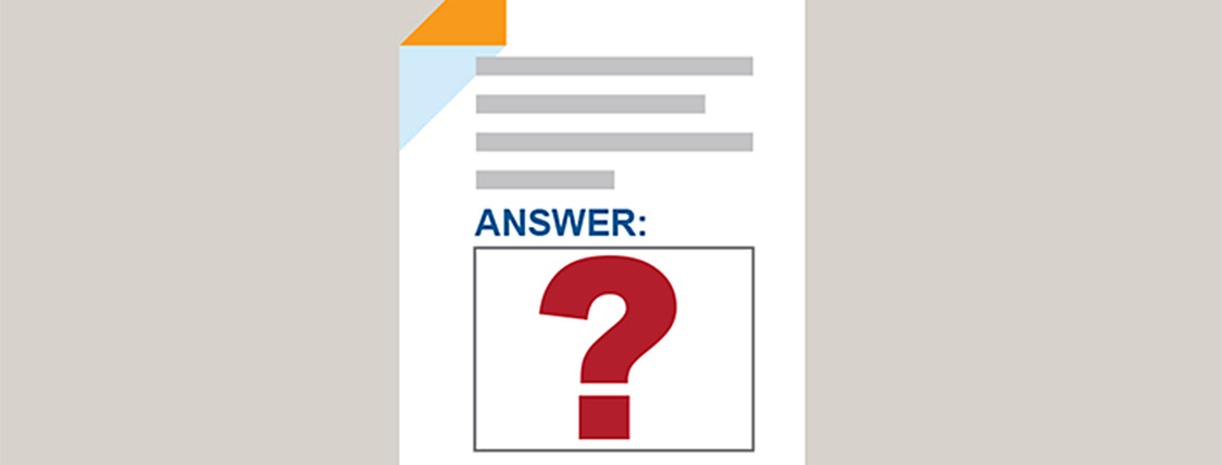 FRM exam answer sheet with a question mark in the answer box