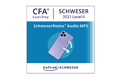 Smartphone playing SchweserNotes™ Audio on wireless headphones.