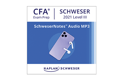 Smartphone playing SchweserNotes™ Audio on wireless headphones.